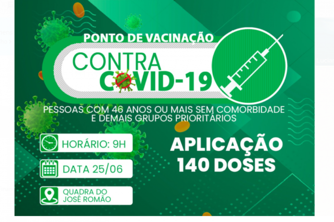 Prefeitura de Areia Branca, abre ponto de vacinação para a Covid-19 nesta sexta-feira: confira os grupos prioritários que serão vacinados