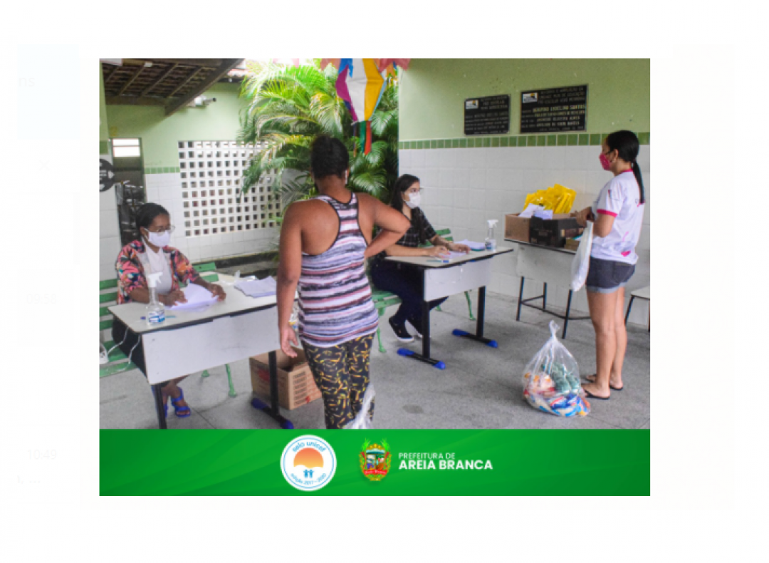 A prefeitura de Areia Branca, realiza mais uma etapa da entrega de kits de merenda escolar.