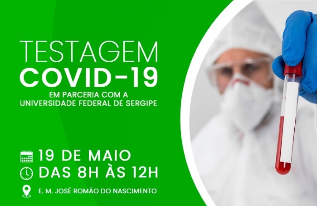 Prefeitura de Areia Branca, em parceria com a UFS, realizará na próxima quarta-feira (19) testagem para a Covid-19
