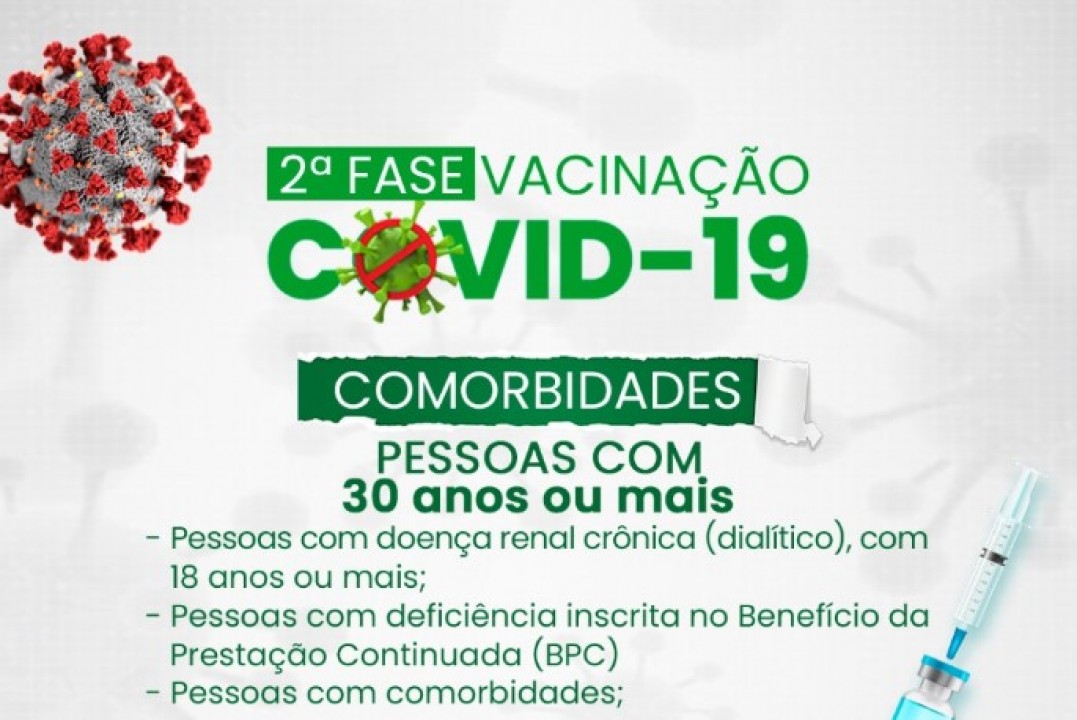 Areia Branca inicia agendamento para vacinação de pessoas com comorbidade de 30 anos ou mais